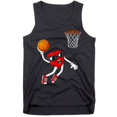 Valentines Day Heart Dunking Basketball Boys Girls Kids TShirt Tank Top