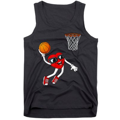 Valentines Day Heart Dunking Basketball Boys Girls Kids TShirt Tank Top