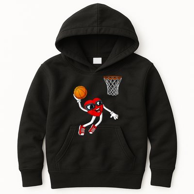 Valentines Day Heart Dunking Basketball Boys Girls Kids TShirt Kids Hoodie