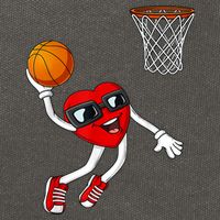 Valentines Day Heart Dunking Basketball Boys Girls Kids TShirt Cotton Canvas Backpack