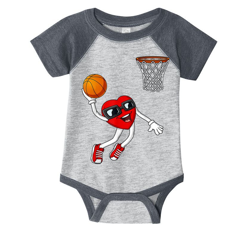 Valentines Day Heart Dunking Basketball Boys Girls Kids TShirt Infant Baby Jersey Bodysuit