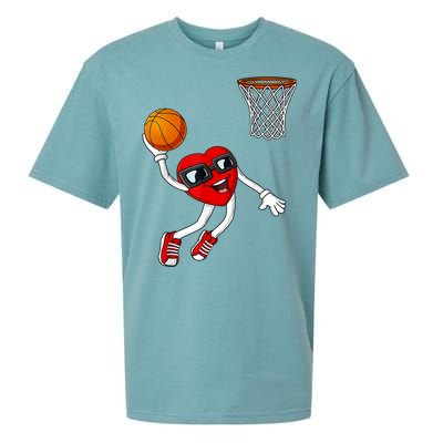 Valentines Day Heart Dunking Basketball Boys Girls Kids TShirt Sueded Cloud Jersey T-Shirt