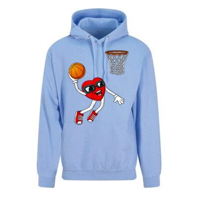 Valentines Day Heart Dunking Basketball Boys Girls Kids TShirt Unisex Surf Hoodie