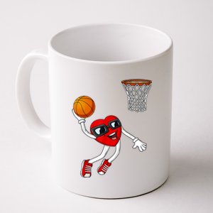 Valentines Day Heart Dunking Basketball Boys Girls Kids TShirt Coffee Mug