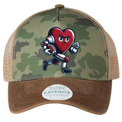 ValentineS Day Heart Football Player Team Sports Legacy Tie Dye Trucker Hat