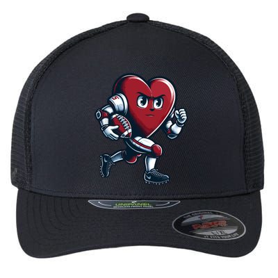 ValentineS Day Heart Football Player Team Sports Flexfit Unipanel Trucker Cap