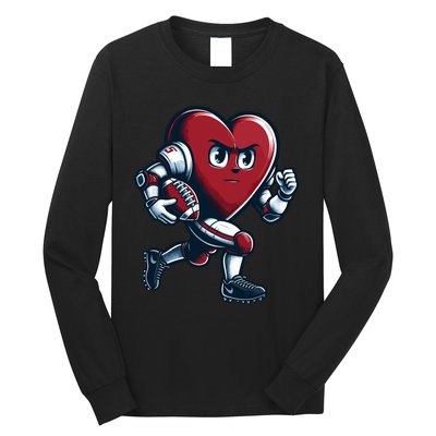 ValentineS Day Heart Football Player Team Sports Long Sleeve Shirt