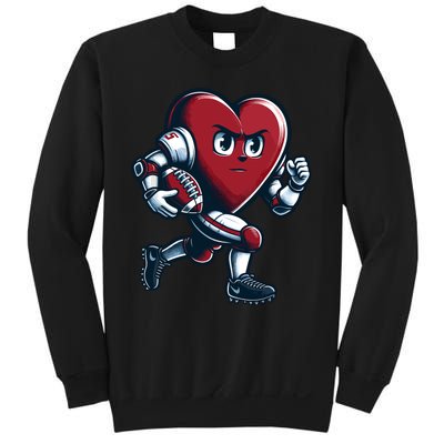 ValentineS Day Heart Football Player Team Sports Sweatshirt