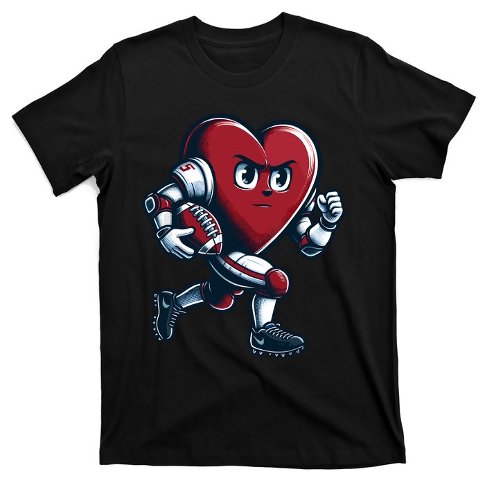 ValentineS Day Heart Football Player Team Sports T-Shirt