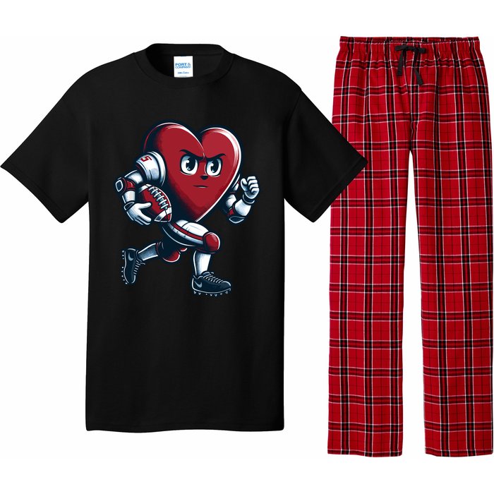 ValentineS Day Heart Football Player Team Sports Pajama Set