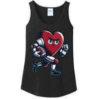 ValentineS Day Heart Football Player Team Sports Ladies Essential Tank