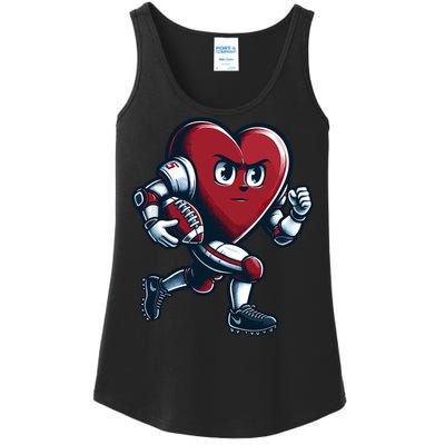 ValentineS Day Heart Football Player Team Sports Ladies Essential Tank