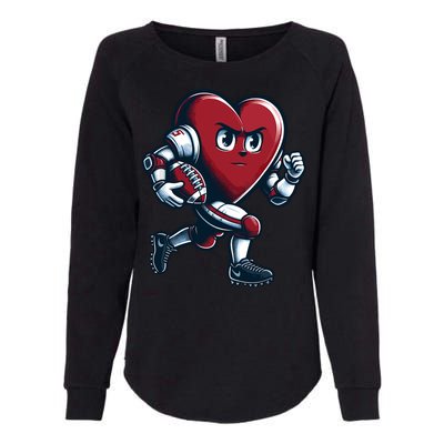 ValentineS Day Heart Football Player Team Sports Womens California Wash Sweatshirt