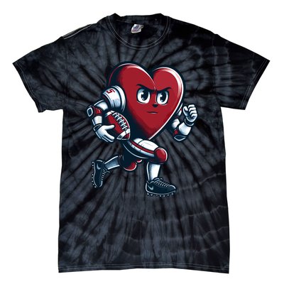 ValentineS Day Heart Football Player Team Sports Tie-Dye T-Shirt