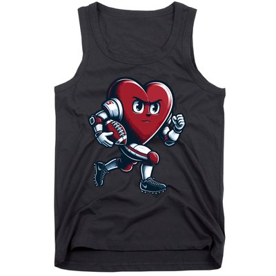 ValentineS Day Heart Football Player Team Sports Tank Top