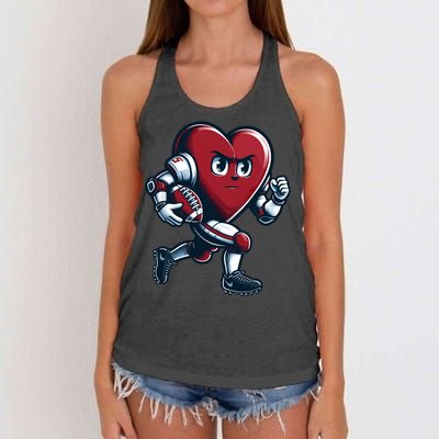 ValentineS Day Heart Football Player Team Sports Women's Knotted Racerback Tank