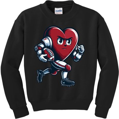 ValentineS Day Heart Football Player Team Sports Kids Sweatshirt