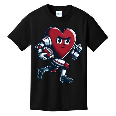 ValentineS Day Heart Football Player Team Sports Kids T-Shirt