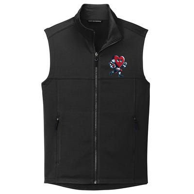 ValentineS Day Heart Football Player Team Sports Collective Smooth Fleece Vest