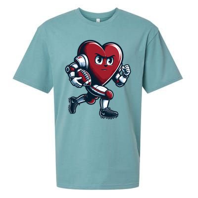 ValentineS Day Heart Football Player Team Sports Sueded Cloud Jersey T-Shirt