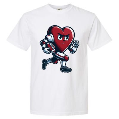 ValentineS Day Heart Football Player Team Sports Garment-Dyed Heavyweight T-Shirt