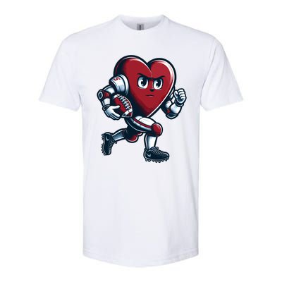 ValentineS Day Heart Football Player Team Sports Softstyle® CVC T-Shirt