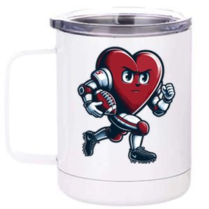 ValentineS Day Heart Football Player Team Sports 12 oz Stainless Steel Tumbler Cup