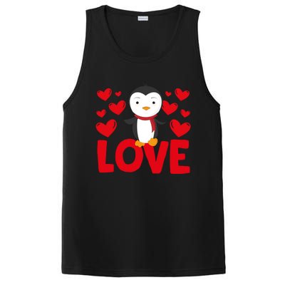 Valentine's Day Hearts Love Penguin Animal Lovers Gift PosiCharge Competitor Tank