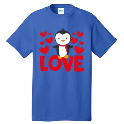 Valentine's Day Hearts Love Penguin Animal Lovers Gift Tall T-Shirt