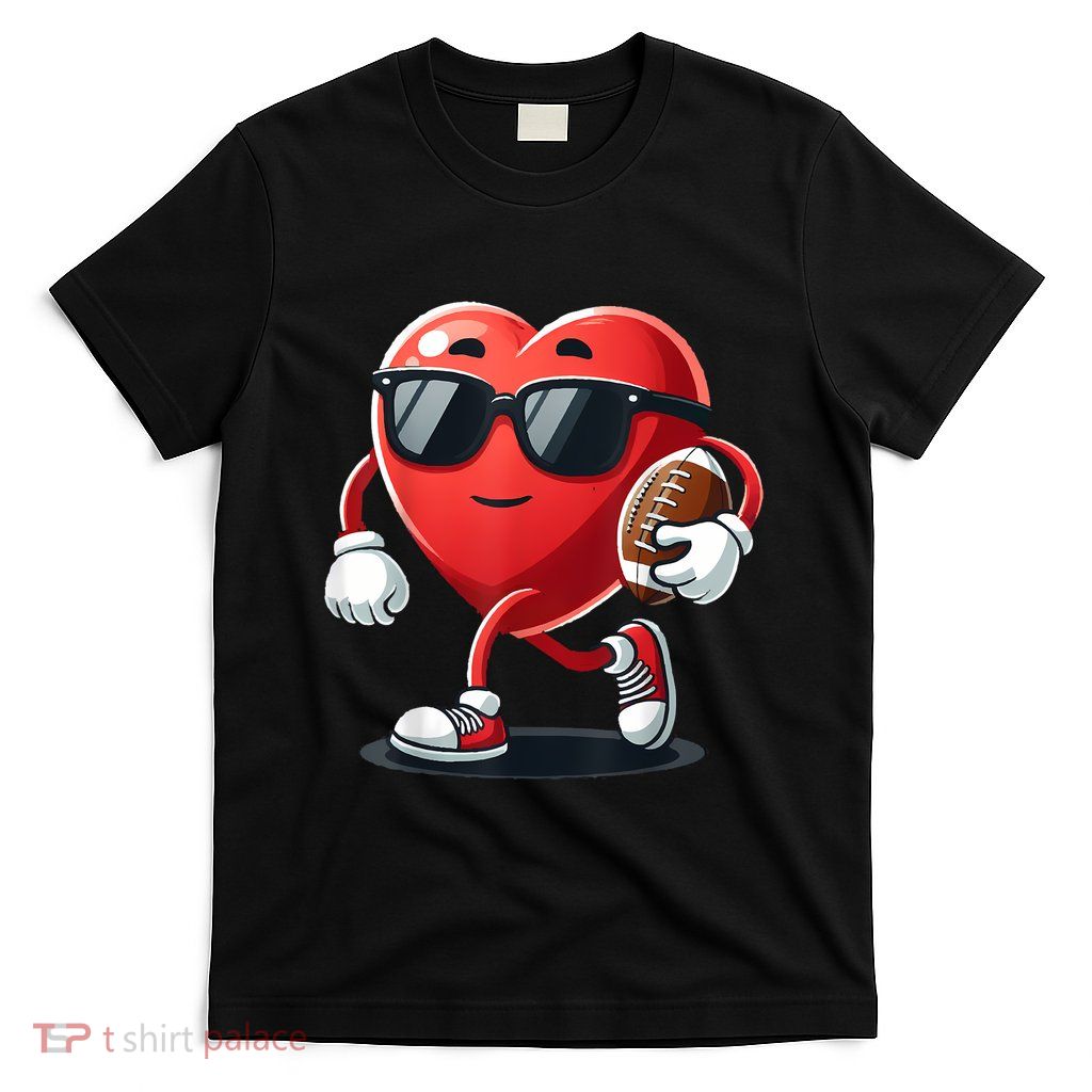 ValentineS Day Heart Playing Football T-Shirt