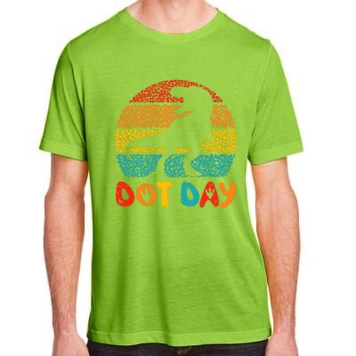 Vintage Dinosaur Happy Dot Day For Teacher Adult ChromaSoft Performance T-Shirt