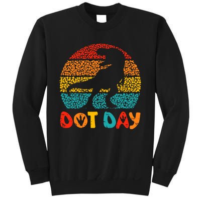 Vintage Dinosaur Happy Dot Day For Teacher Sweatshirt