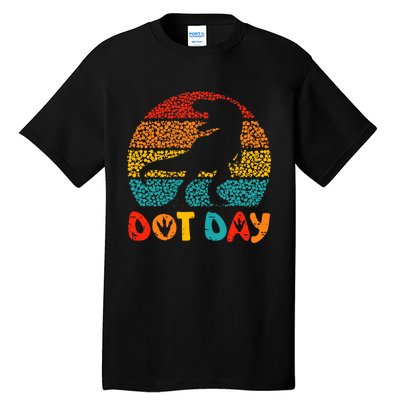 Vintage Dinosaur Happy Dot Day For Teacher Tall T-Shirt