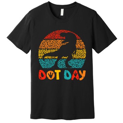 Vintage Dinosaur Happy Dot Day For Teacher Premium T-Shirt