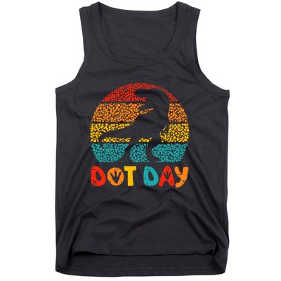 Vintage Dinosaur Happy Dot Day For Teacher Tank Top