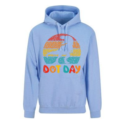 Vintage Dinosaur Happy Dot Day For Teacher Unisex Surf Hoodie