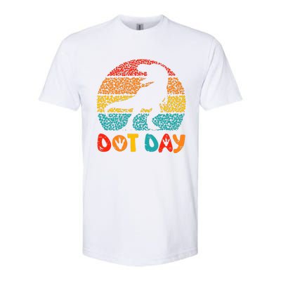 Vintage Dinosaur Happy Dot Day For Teacher Softstyle CVC T-Shirt