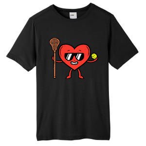 Valentines Day Heart Lacrosse Funny Lax Sports Tall Fusion ChromaSoft Performance T-Shirt