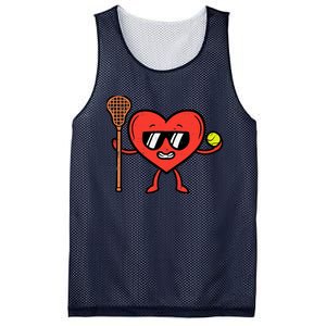 Valentines Day Heart Lacrosse Funny Lax Sports Mesh Reversible Basketball Jersey Tank