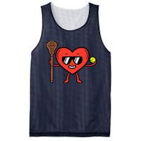 Valentines Day Heart Lacrosse Funny Lax Sports Mesh Reversible Basketball Jersey Tank