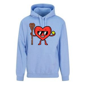 Valentines Day Heart Lacrosse Funny Lax Sports Unisex Surf Hoodie