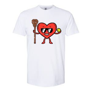 Valentines Day Heart Lacrosse Funny Lax Sports Softstyle CVC T-Shirt