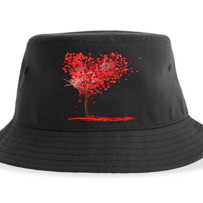 Valentines Day Heart Shaped Tree Sustainable Bucket Hat