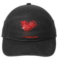 Valentines Day Heart Shaped Tree 7-Panel Snapback Hat