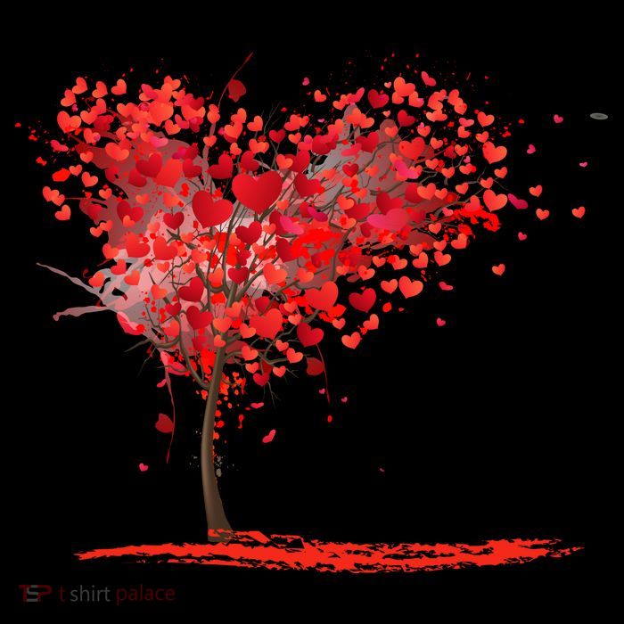 Valentines Day Heart Shaped Tree Drawstring Bag