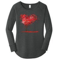 Valentines Day Heart Shaped Tree Women's Perfect Tri Tunic Long Sleeve Shirt