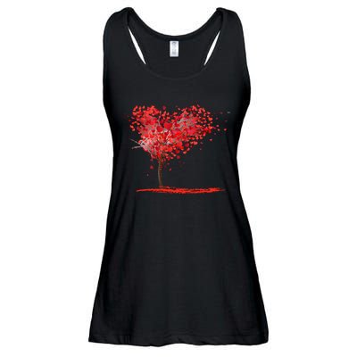 Valentines Day Heart Shaped Tree Ladies Essential Flowy Tank