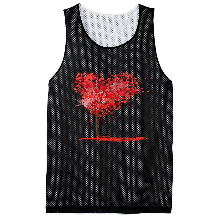 Valentines Day Heart Shaped Tree Mesh Reversible Basketball Jersey Tank