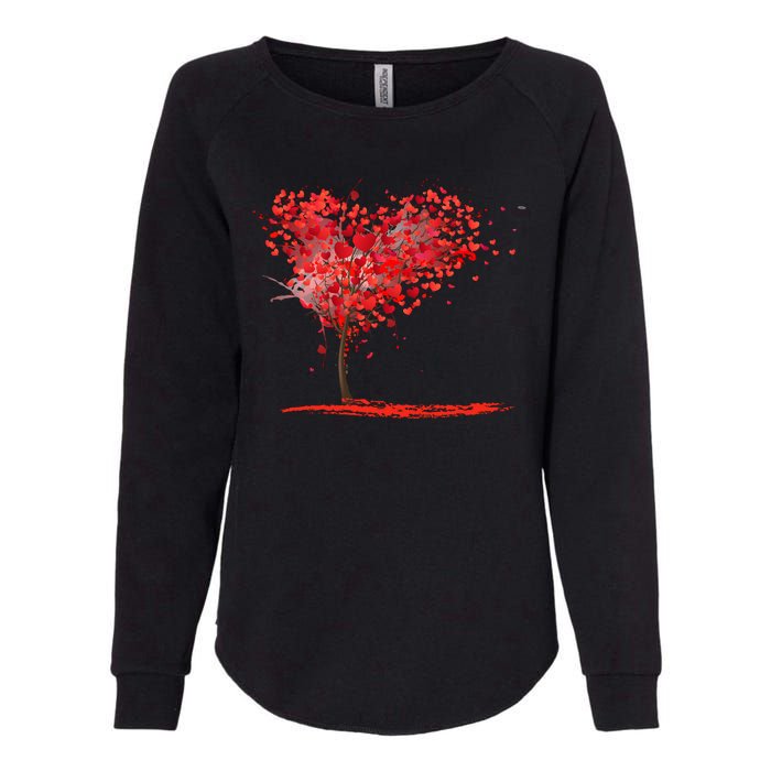 Valentines Day Heart Shaped Tree Womens California Wash Sweatshirt