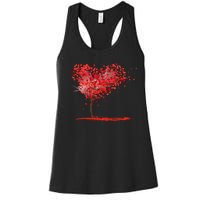 Valentines Day Heart Shaped Tree Women's Racerback Tank